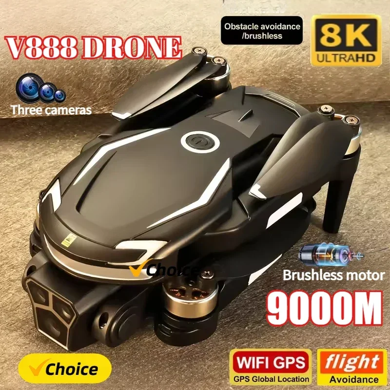New V888 Drone 8K GPS Triple C - Drone Gps Mount incelemesi ve fiyatı